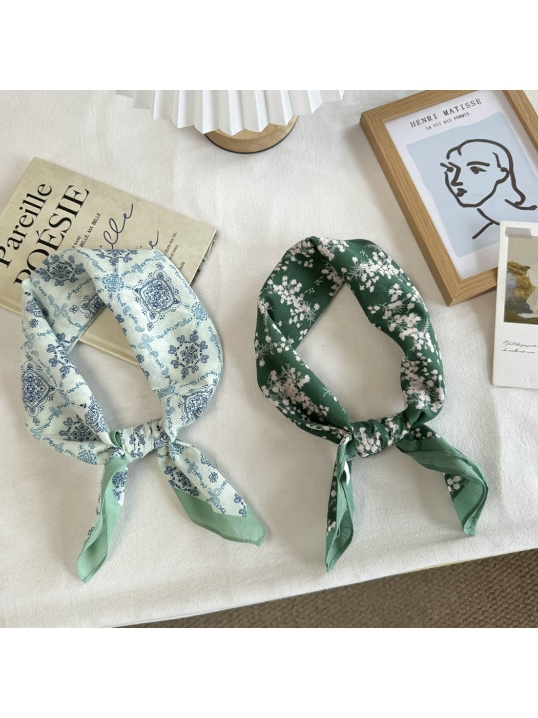 Scarvii - Floral Print Patterned Everyday Square Scarf