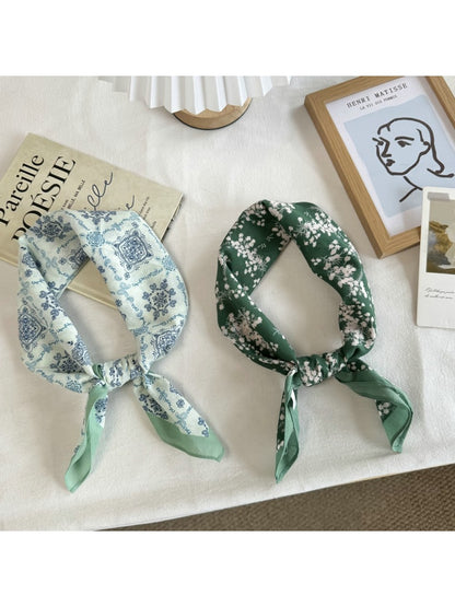 Scarvii - Floral Print Patterned Everyday Square Scarf