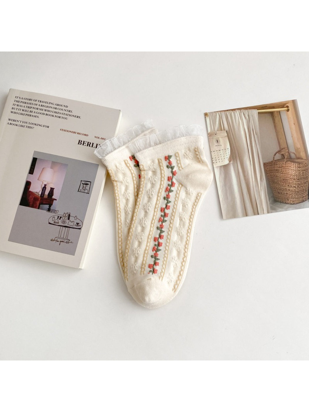 Rufia - Ruffle Ribbed Stripe Ankle Socks product image 4