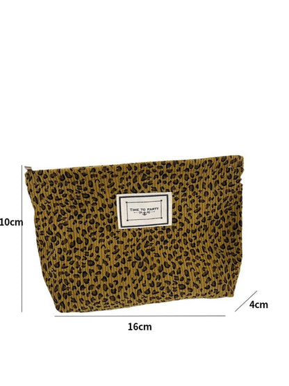 Cosbai - Soft Leopard Zip Pouch