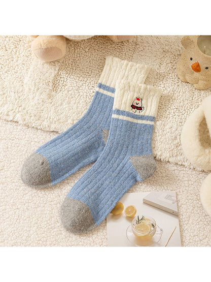 Rufia - Cozy Puppy Patch Winter Crew Socks