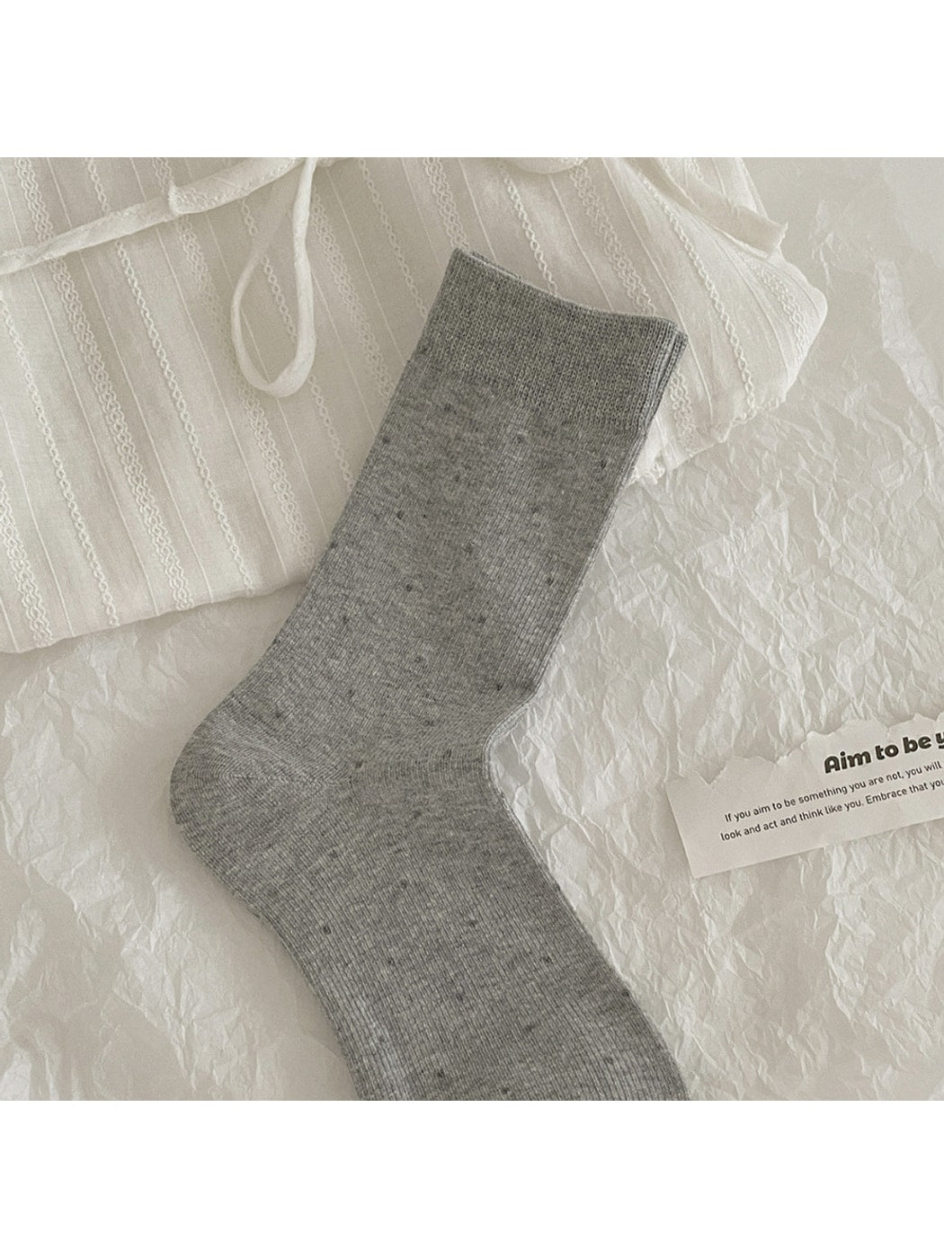 Rufia - Classic Dot Pattern Casual Crew Socks