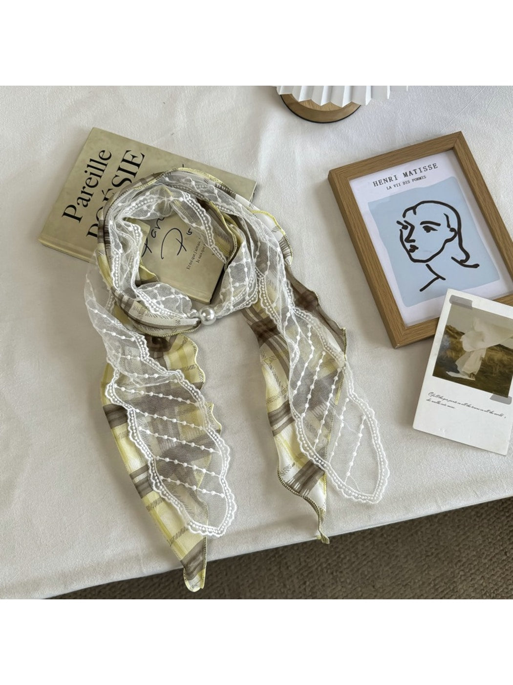Scarvii - Plaid Lace Fresh Styling Scarf