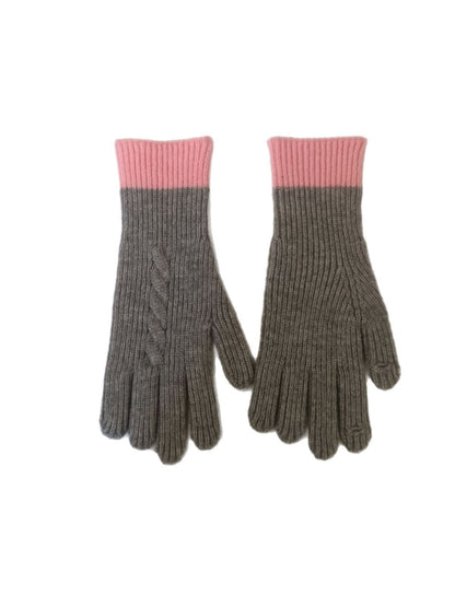 Gloving - Colorblock Cable Knit Gloves