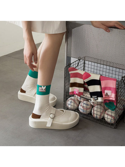 Rufia - Contrast Cuff Detail Crew Socks product image 3