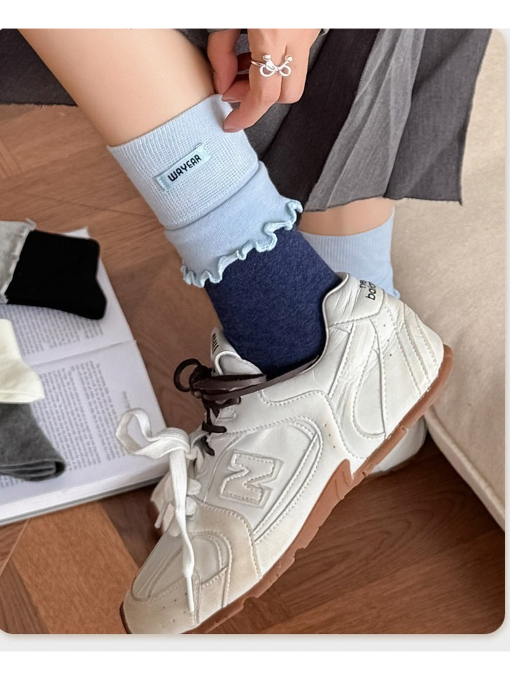 Rufia - Soft Cuff Detail Crew Socks