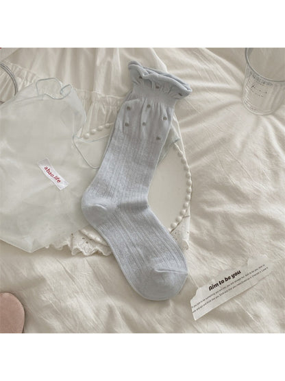Rufia - Dotted Rib Knit Crew Socks