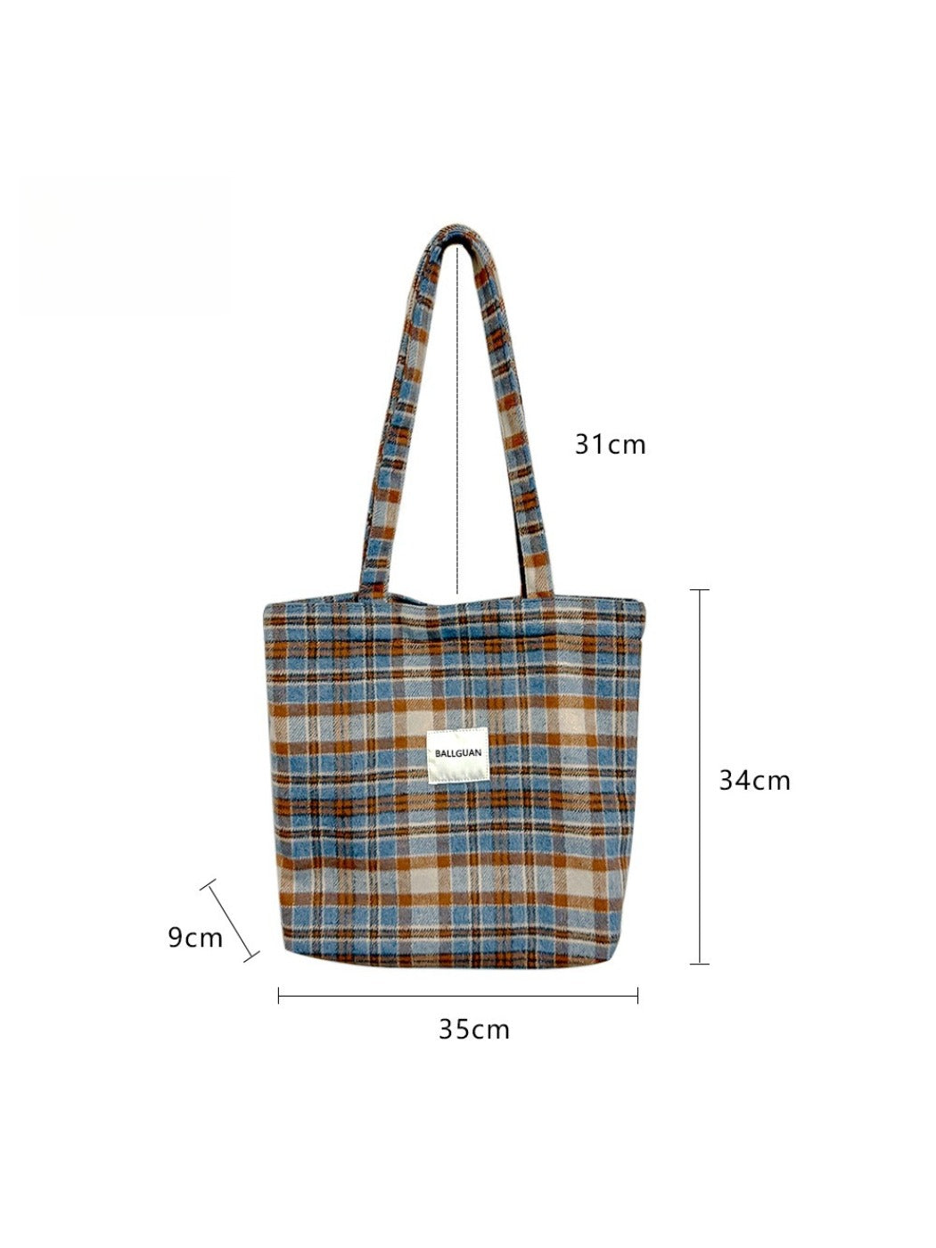 Cosbai – Plaid Crossbody Tote Bag