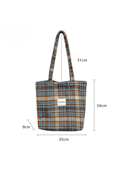 Cosbai – Plaid Crossbody Tote Bag