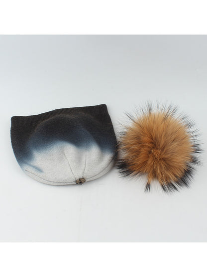 Haila - Winter Round Top Brimless Knit Beanie