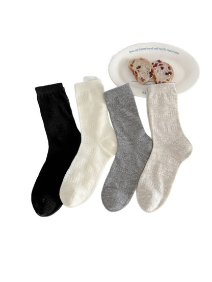 Rufia Neutral Textured Crew Socks color options