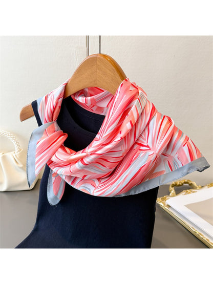 Scarvii Coral Palm Leaf Square Scarf