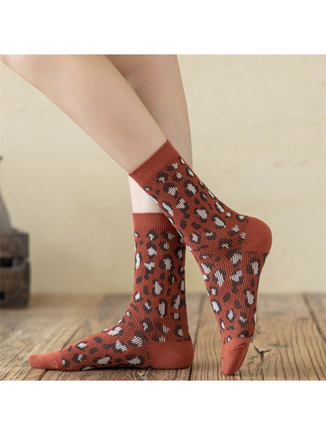 Rufia – Leopard Print Crew Socks