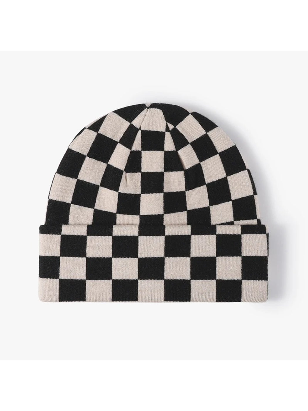 Haila - Checkerboard Cuffed Knit Beanie