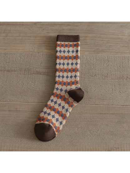 Rufia - Classic Plaid Winter Socks with Schoolgirl Style