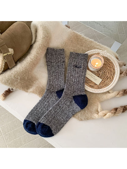 Rufia - Heathered Ribbed Crew Socks