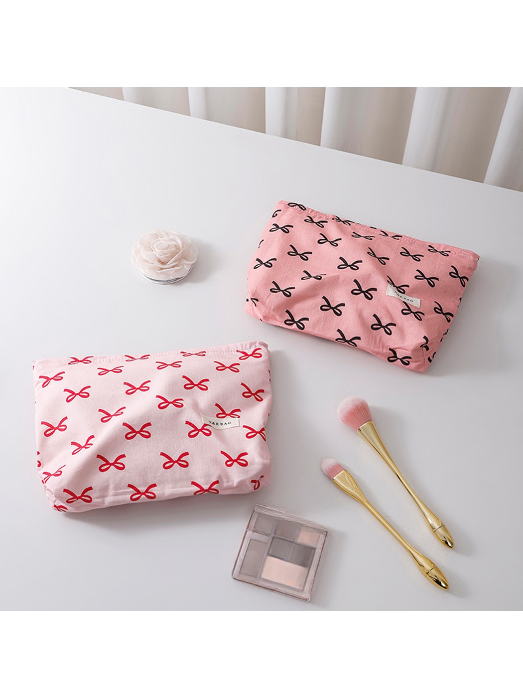 Cosbai - Sweet Style Bow Print Makeup Storage Bag