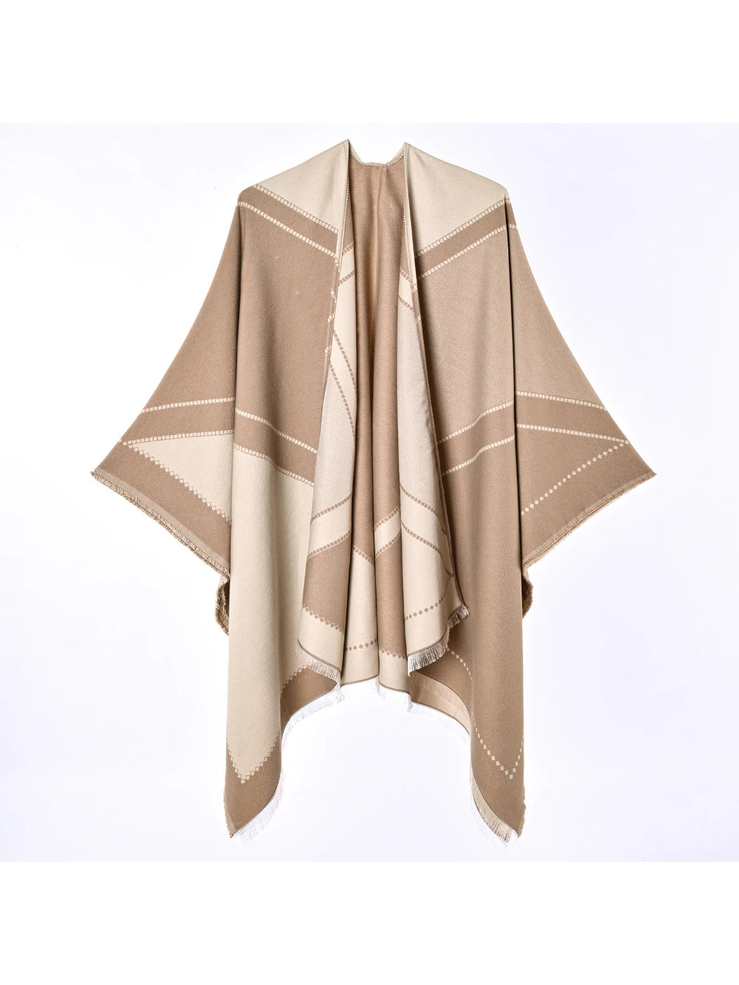 Scarvii - Oversized Color Block Knit Wrap