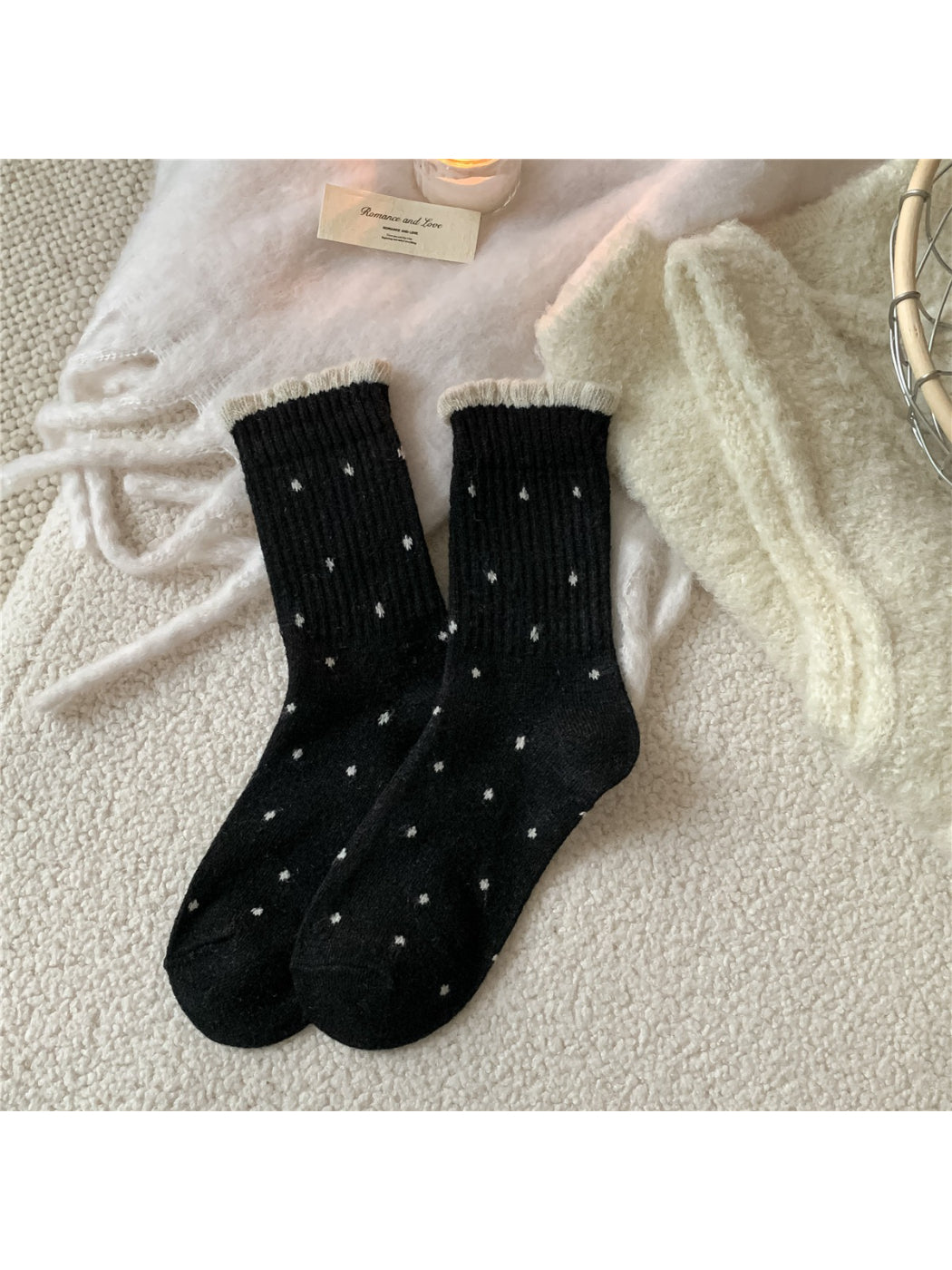 Rufia – Cozy Rolled Cuff Knit Socks