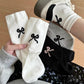 Rufia - Solid Color Butterfly Pattern Socks