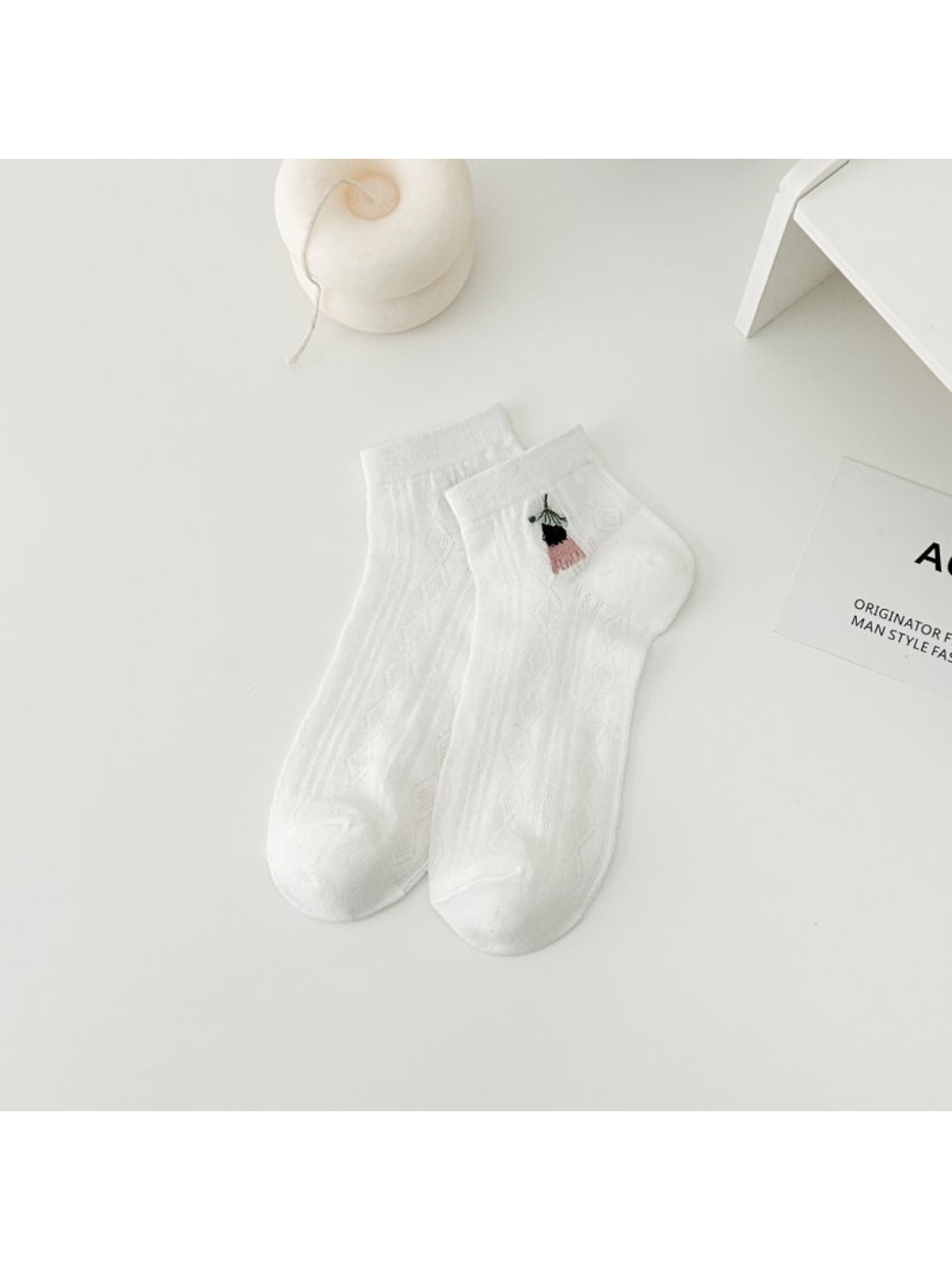Rufia - Embroidered Character Knit Crew Socks product image 5