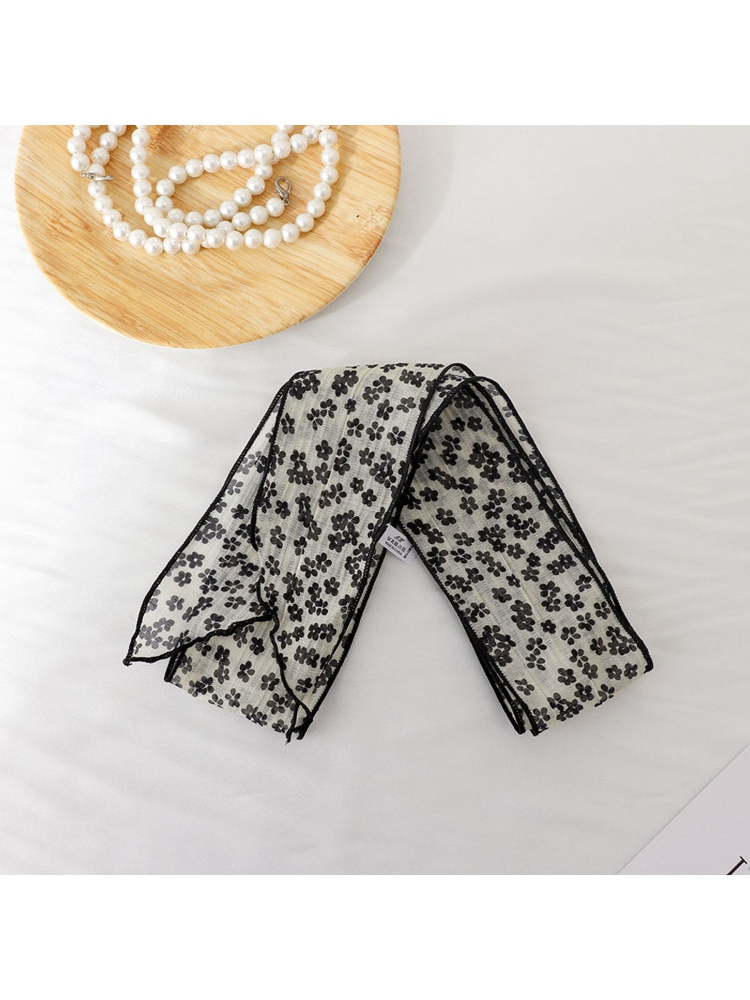 Scarvii - Floral Long Narrow Ribbon Scarf