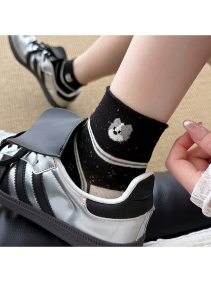 Rufia - Playful Dog Pattern Women's Ankle Socks