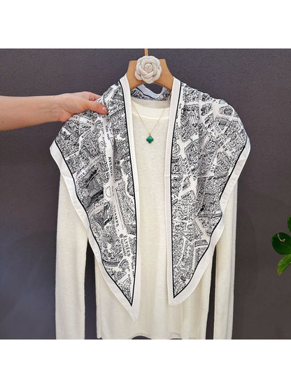 Scarvii - Minimal Retro Abstract Patterns Triangle Scarf