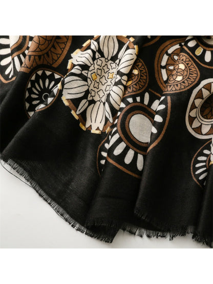 Scarvii - Soft Tone Medallion Pattern Everyday Scarf