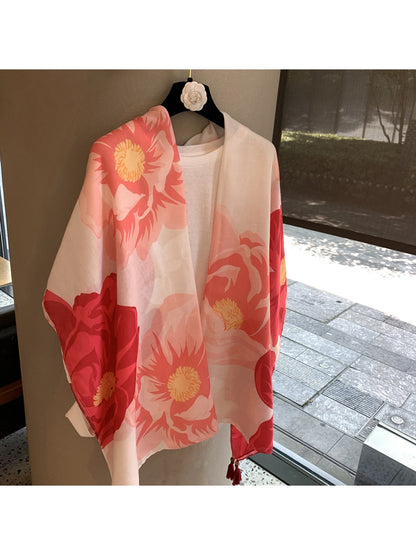 Scarvii - Floral Print Everyday Layering Shawl Scarf