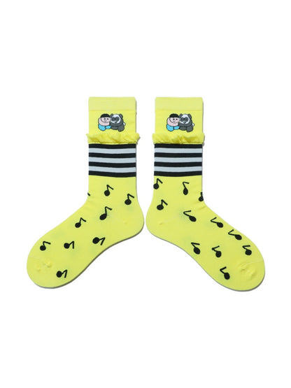 Rufia - Playful Colorful Character Crew Socks