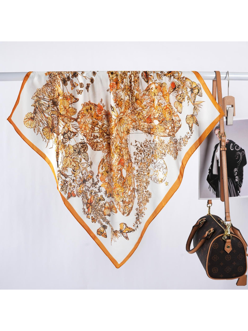 Scarvii - Butterfly Bloom Print Square Scarf