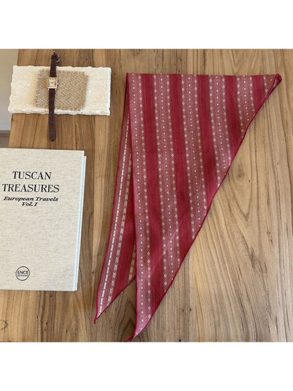 Scarvii - Printed Floral Stripe Triangle Bandana