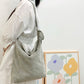 Cosbai - Vintage Solid Corduroy Shoulder Bag