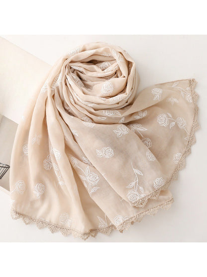 Scarvii – Soft Rose Pattern Light Layer Scarf