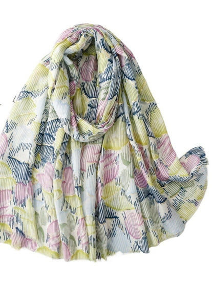 Scarvii - Unique Line-Floral Print Scarf