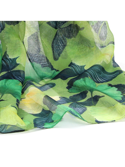 Scarvii - Maple Leaf & Butterfly Print Scarf