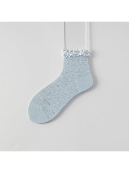 Rufia - Sweet Ruffle Trim Bow Detail Ankle Socks