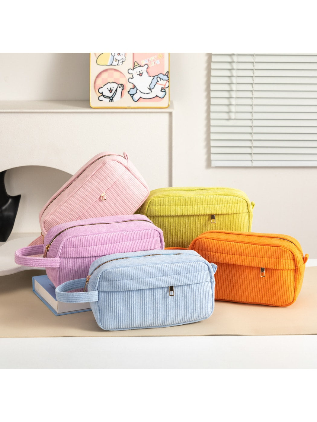Cosbai - Simple Pastel-toned Toiletry Bag