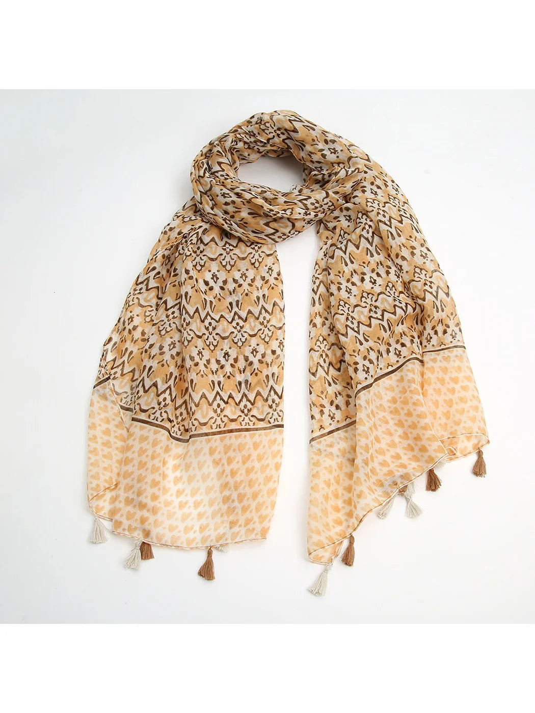 Scarvii - Floral Geometric Heart Border Scarf