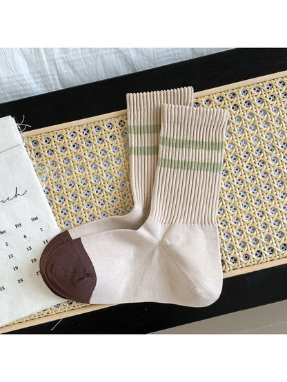 Rufia - Striped Color Block Seamless Socks for Women