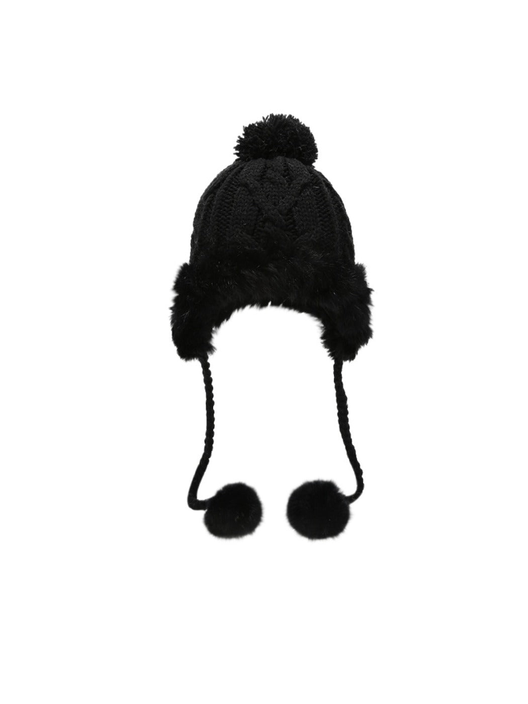 Haila – Winter Knit Beanie with Pom & Earflap