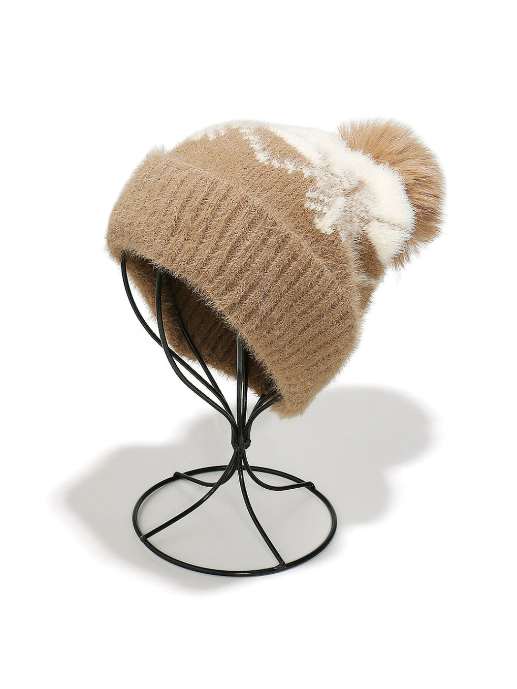 Haila Snowflake Knit Pom Pom Beanie