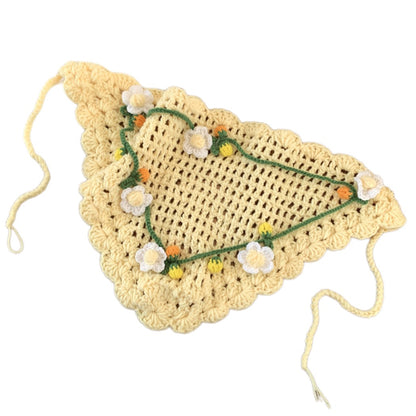Scarvii - Boho Chic Floral Lace Crochet Triangle Scarf