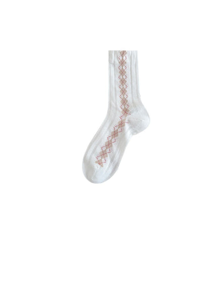 Rufia - Pastel Diamond Pattern Crew Socks product image 6