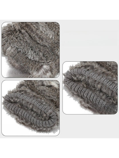 Haila - Soft Plush Full Head Coverage Knitted Bucket Hat
