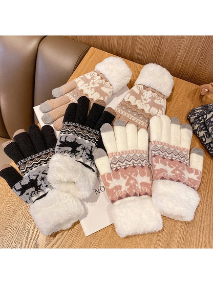Gloving - Deer Pattern Full Finger Winter Gloves