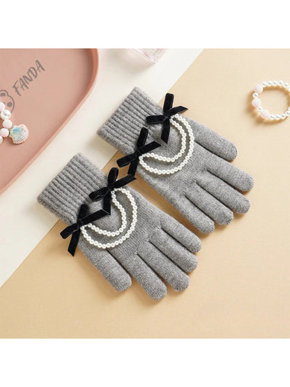Gloving - Bow and Beaded Touchscreen Gloves