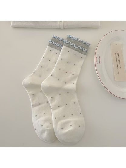Rufia - Polka Dot Scallop Edge Crew Socks product image 3