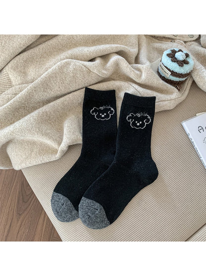 Rufia - Cute Bear Face Crew Socks